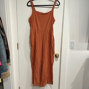 Burnt Orange Wide Leg Jumpsuit